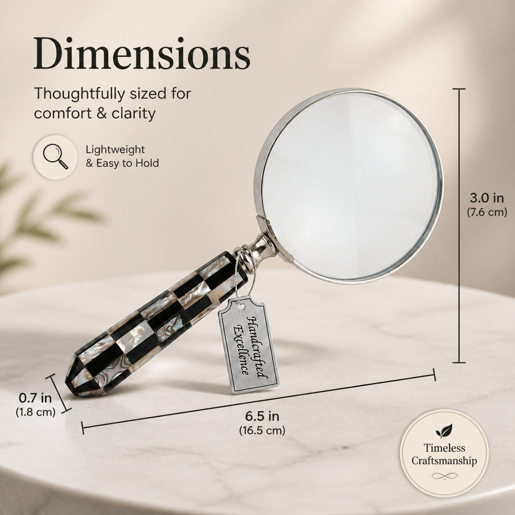 Store Indya Magnifying Glass Reading Lens Pearl Handle 4" Dia