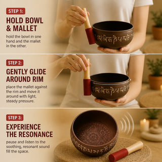 Store Indya handcrafted Tibetan Singing Bowl, 7" Chakra Healing Meditation