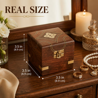 Store Indya Wooden Jewelry Box for Women, Vintage Necklace
