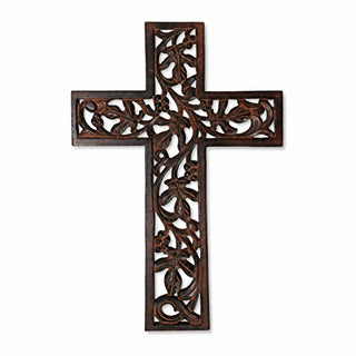 Store Indya Handmade Wooden Cross for Wall Decor Antique Wood Cross Wall Hanging Religious Altar Home Décor Gift