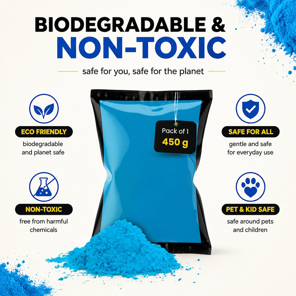 Store Indya Organic Rangoli Color Powder, Sky Blue, Non-Toxic, 450g