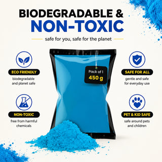 Store Indya Organic Rangoli Color Powder, Sky Blue, Non-Toxic, 450g
