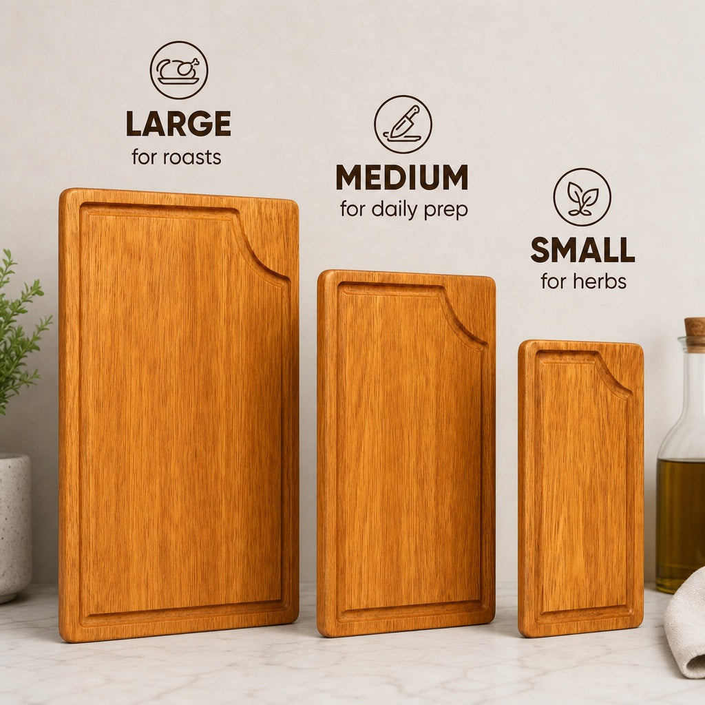 Shalinindia Mango Wood Cutting Board for Kitchen, Natural, Set of 3