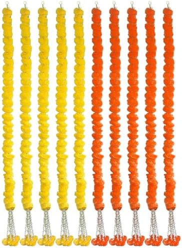 Store Indya Marigold Garland Flower Strings 5 Ft Each X 5 Pcs