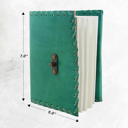 Handcrafted Leather Bound Personal Diary & Organizer – Vintage Travel Journal with 200 Unlined Pages, Antique Notebook with S