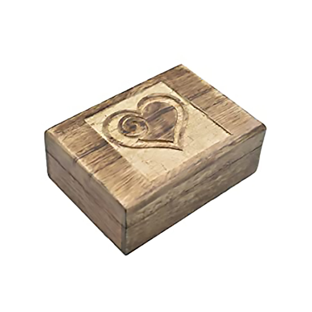 Hand Carved Wooden Heart-Shaped Trinket Box | Jewelry, Keepsake, and Watch Holder for  Gifts for Women and Girls