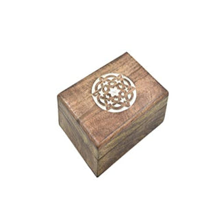 Hand Carved Wooden Jewelry Keepsake Trinket Storage Box Organizer Holder with Celtic carving and whitewash finish Handmade Box for Girl Women