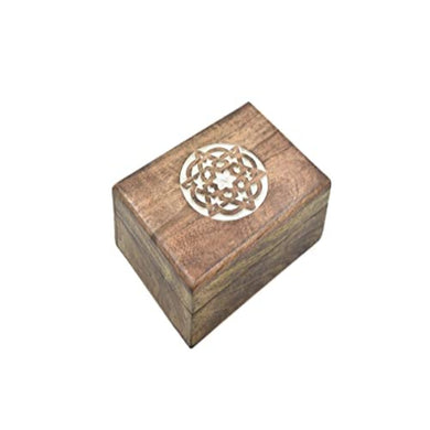 Hand Carved Wooden Jewelry Keepsake Trinket Storage Box Organizer Holder with Celtic carving and whitewash finish Handmade Box for Girl Women