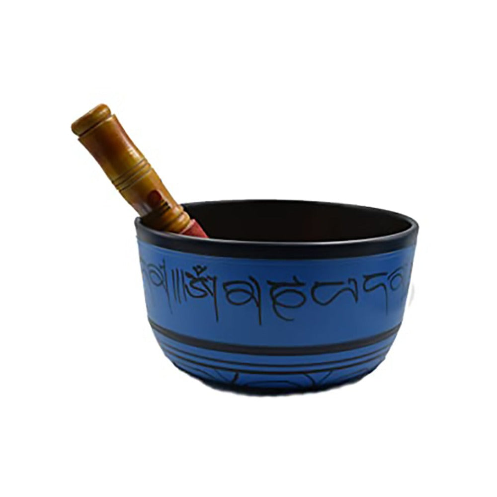 Hand Painted Metal Tibetan Singing Bowl Set-Musical Instrument Chakra with Wooden Stick Mallet