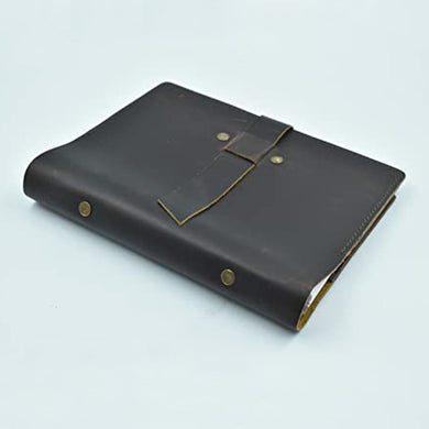 Handmade A6 Genuine Leather Journal-Refillable Ring Binder, Vintage Travel Organizer, and Writing Notebook for Men and Women-8x6 Inches
