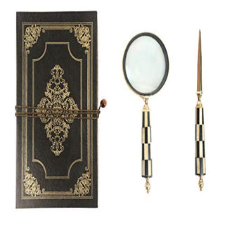 STORE INDYA Handheld Magnifier and Letter Opener Set with Handcrafted Sturdy Mother of Pearl Handle