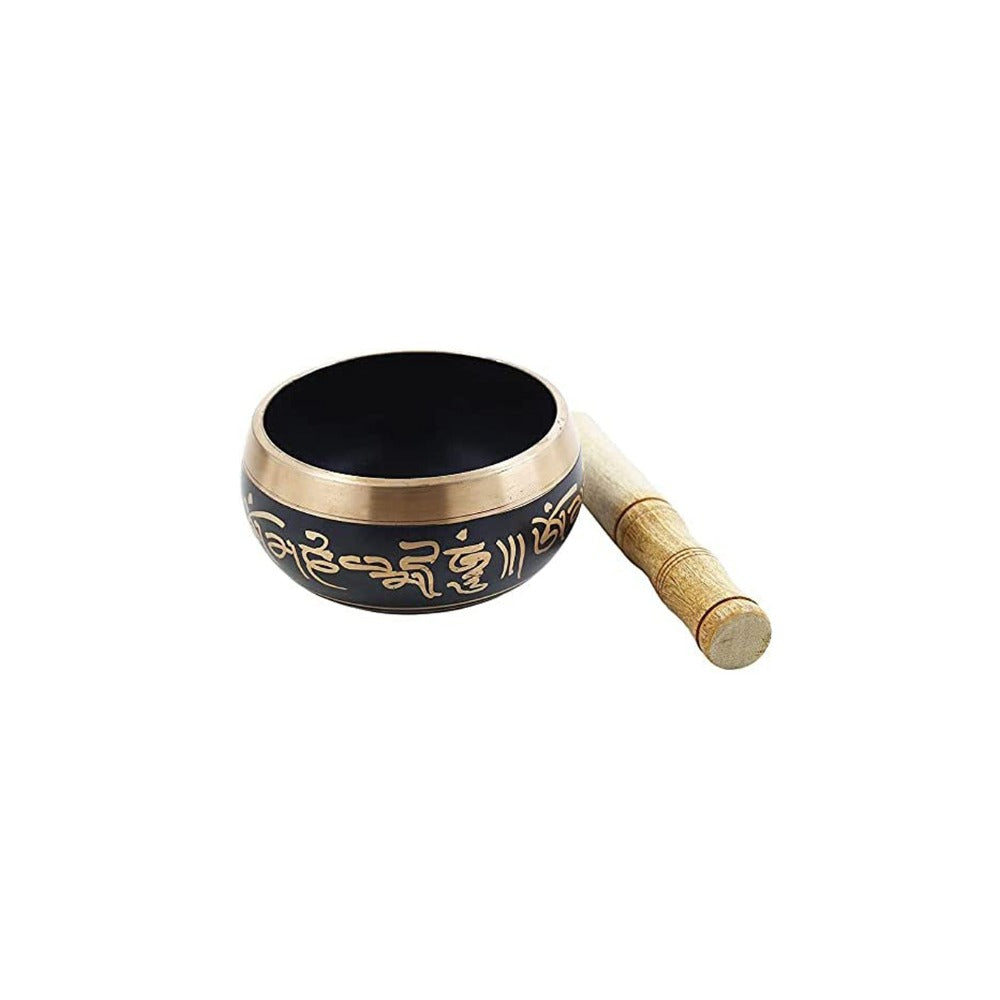 7-inch Hand-Carved  Ancient Tibetan Scriptures Singing Bowl-Chakra Musical Instrument for Spiritual Healing and Meditation
