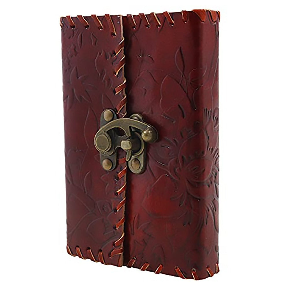 Leather Bound Journal Diary w/ Lock & 200 Pages | 6 x 4 Travel Diary & Sketchbook for Personal Use & Gifting