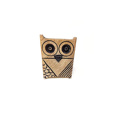 Hand Carved Owl Eyeglass Holder Stand and Money Bank - Unique Eyeglass Stand and Coin Bank for Bedside Table or Desk
