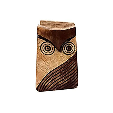 Hand Carved Owl Eyeglass Holder Stand and Money Bank - Eye Glass Holder for Bedside Table or Office Desk