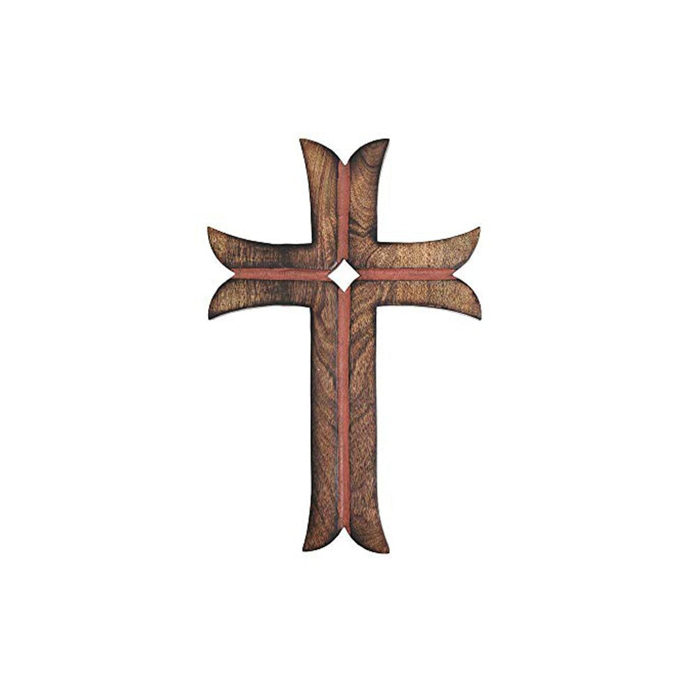 Hand Carved Antique Design Wooden Celtic Cross Wall Hanging for Home Living Room Decor(French Plaque Collection)