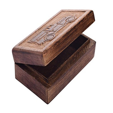 storeindya, Handmade Wooden Jewelry Box - Keepsake Box - Storage Organizer - Multipurpose Box - Treasure Chest - Trinket Holder for Women Men Girls - Single (Automobile Collection)
