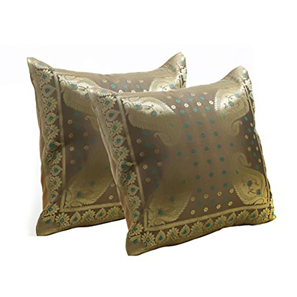 Set of 2 Decorative Square Cushion Covers (Traditional Collection)