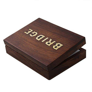 Store Indya Classic Wooden Bridge Playing Cards Holder
