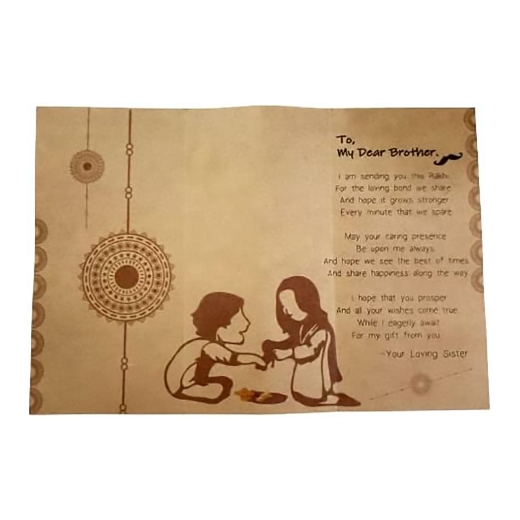 Raksha Bandhan Rakhi for Brother Combo Pack with Greeting Card & Roli Chawal(Krishna Face-Roli Chawal-06)