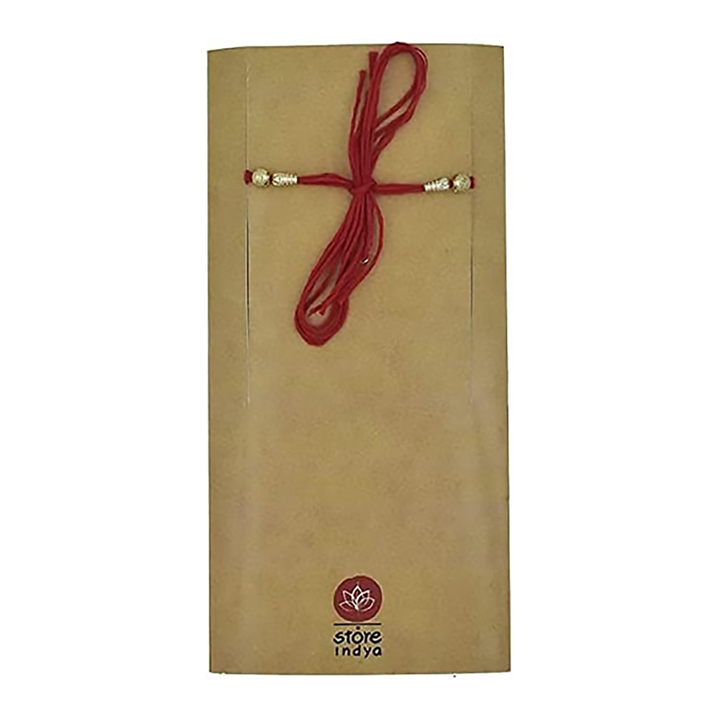 Raksha Bandhan Rakhi Combo Pack-Ganesha Rakhi with Greeting Card & Roli Chawal (Rakhi-8484-Roli Chawal-01)