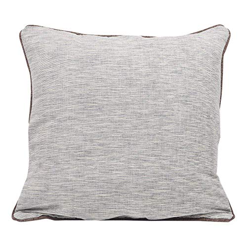 Store Indya 100% Cotton Handmade Decorative Grey Cushion Cover (Single) 18x18 Inches