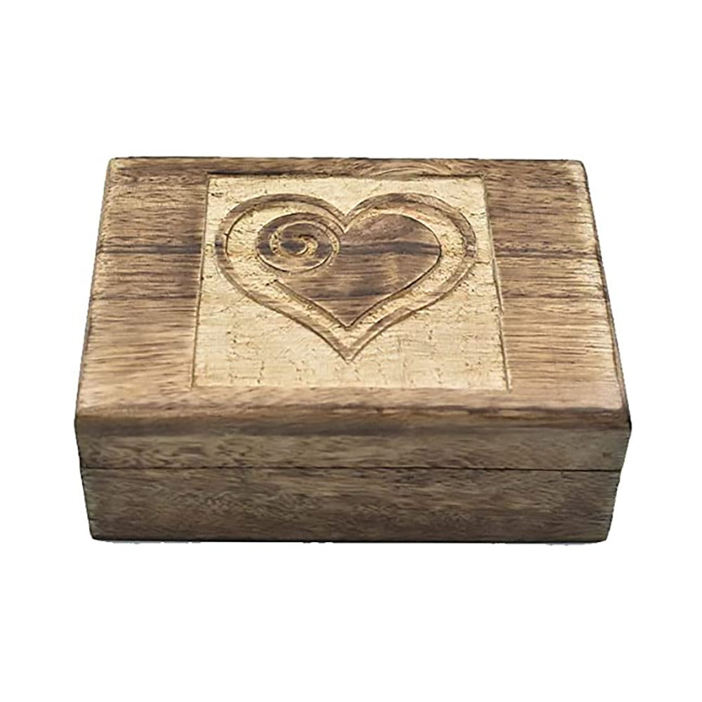 Hand Carved Wooden Heart-Shaped Trinket Box | Jewelry, Keepsake, and Watch Holder for  Gifts for Women and Girls