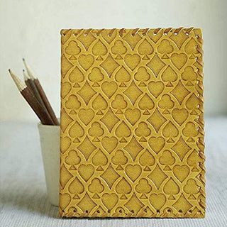 Leather Journal Diary Unlined Personal Organizers Book-Yellow