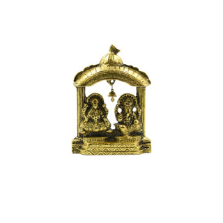 Pooja Combo Set with 1 Metal Toran (50 Inches/4 Feet), Ganesh and Laxmi Murti, and 2 Brass Coating Diya