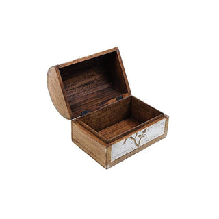 Wooden Jewelry Box White Distressed with Birds Design - Multipurpose Organizer and Keepsake Treasure Chest - Perfect Mother's Day Gift