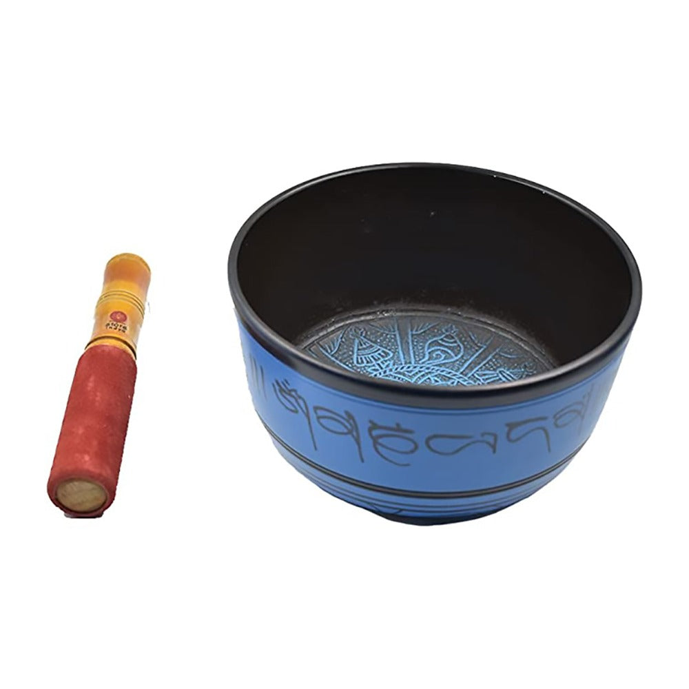 Hand Painted Metal Tibetan Singing Bowl Set-Musical Instrument Chakra with Wooden Stick Mallet