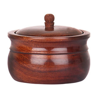 Wooden Jar Sugar Tea Pot Canister Storage Box Container with Lid