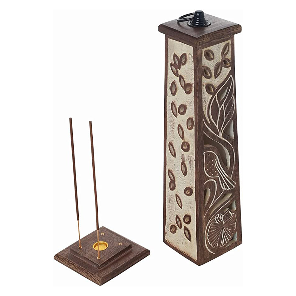 Handmade Premium Organic Wooden Incense Holder & Ash Catcher | Florence Bird Collection | Eco Friendly Spiritual Gifts