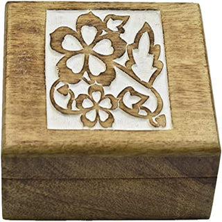 Hand-Carved Wooden Decorative Box with Floral Design | Jewelry and Keepsake Organizer | Perfect Gift for Women