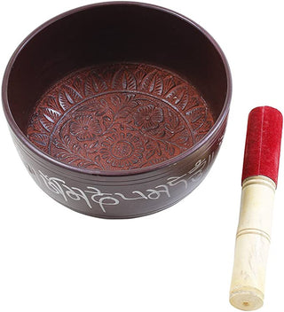 Hand Painted Metal Tibetan Singing Bowl Set-Musical Instrument with Wooden Stick Mallet-Spiritual Gifts