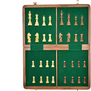 Premium Wooden Magnetic Folding Chess Set w/ Storage Box - Kids Adults Teens Board Game-16