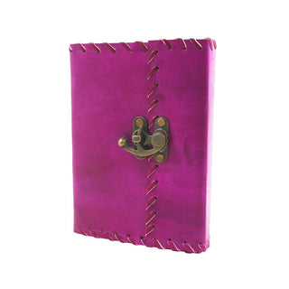 Hand Embossed Purple Leather Diary Journal-Unlined, Eco-friendly, 100 Sheets/200 Pages(7x5 inches)
