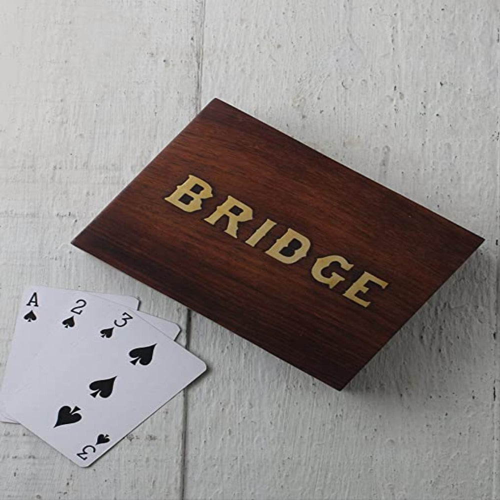 Classic Wooden Bridge Playing Cards Holder