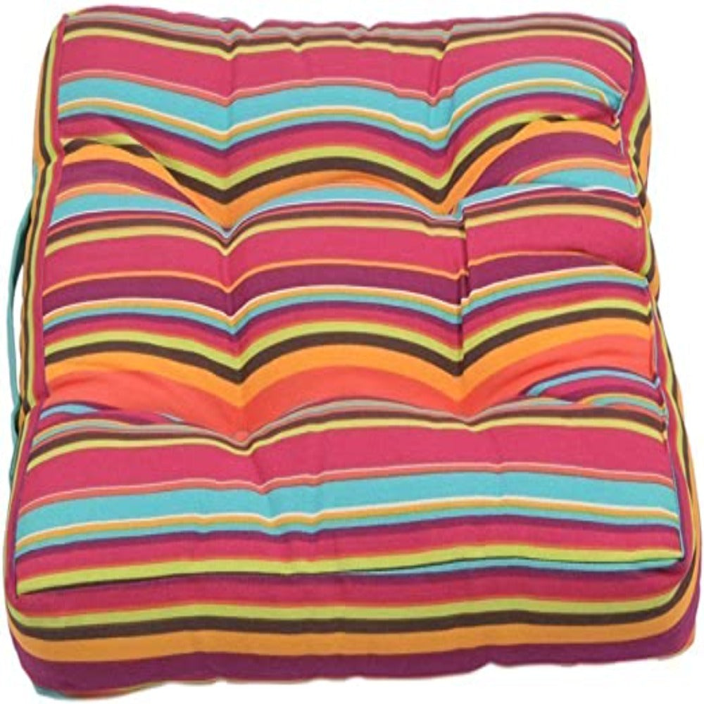 Indoor Chair Cushion Pad w/ Striped Cotton & Polyester Fill-15