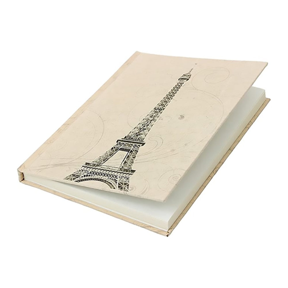 Hardcover Travel Unlined Diary Journal Record Book with Printed Eiffel Tower