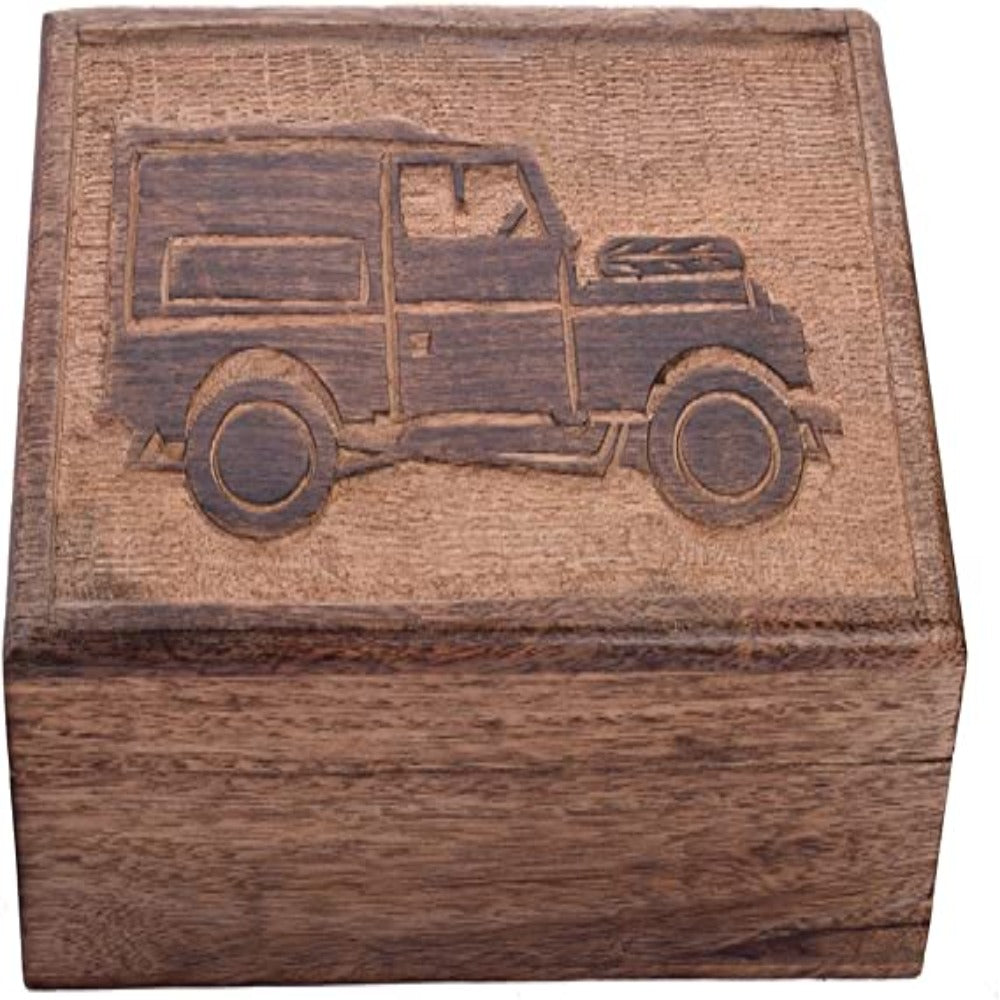 Handmade Wooden Jewelry Box - Keepsake Storage Organizer for Women Men Girls(Birth of a Truck Collection)