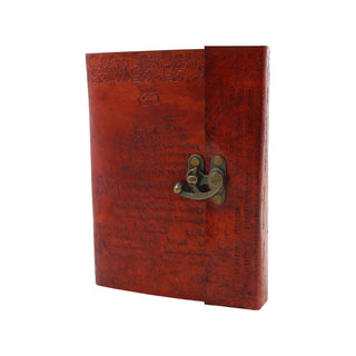 Lockable Leather Personal Diary with Unlined Pages-Christmas Gif