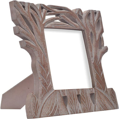 Vintage Hand-Carved Foliage Wooden Picture Frame - 5