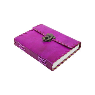 Hand Embossed Purple Leather Diary Journal-Unlined, Eco-friendly, 100 Sheets/200 Pages(7x5 inches)