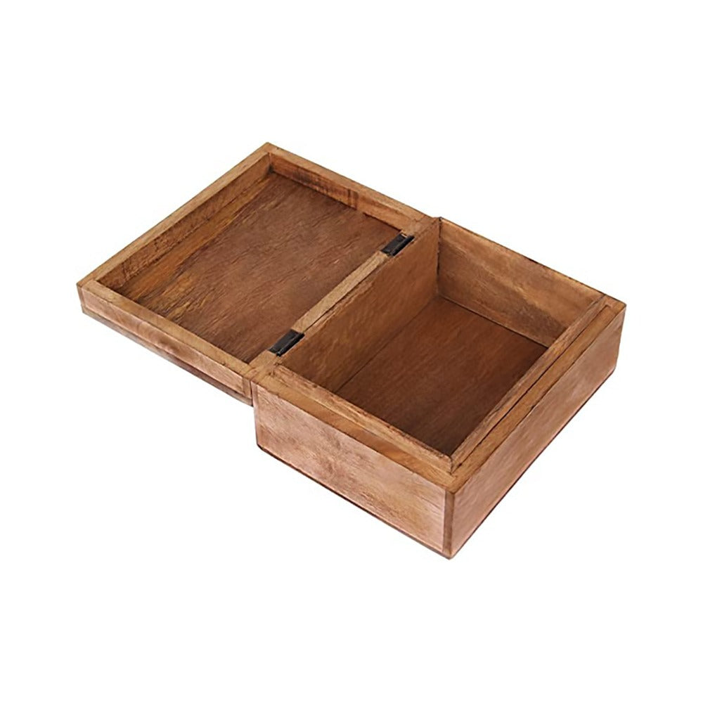 Geometric Collection Handmade Antique Wooden Keepsake Storage Trinket Chest Gift Box for Women, Men & Girls