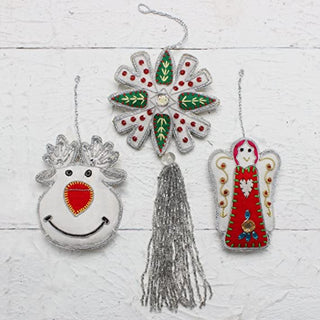 Decorative Hanging Ornament Tree Decor Set of 3 - 4