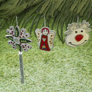 Decorative Hanging Ornament Tree Decor Set of 3 - 4