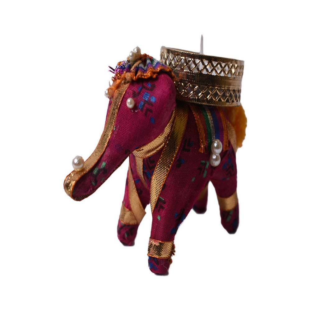 Diwali Elephant Diya with tealight Holder and Greeting Card Set of 5